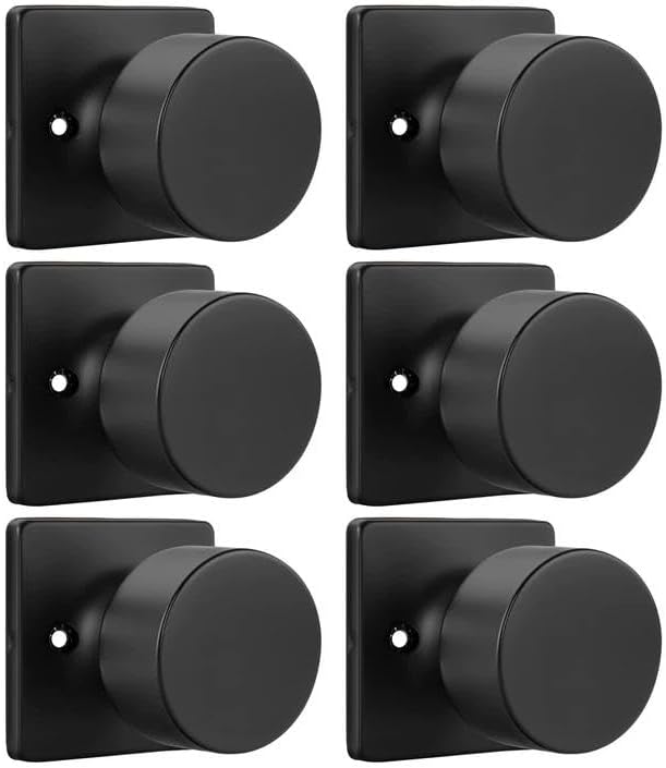 Goldenwarm Matte Black Dummy Door Knobs No-Function, Single-Side Black Door Knobs for Handle, Closet Door Knob Pull/Handle Function for Pantry/French Doors 3 Pack